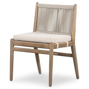Silla de Madera de Teca con Cuerda Tejida, Altura Ajustable, Diseño Moderno para Comedor Interior/Exterior en Casa, Parque o Villa - Product Image 1