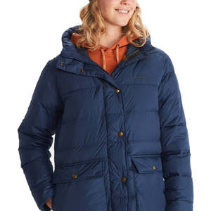 Marmot Women's Strollbridge Parka Jacket Blue Large-Winter Waterproof Wool Cashmere Lining Hooded Collar Cotton Filling Fur Long - Product Image 2