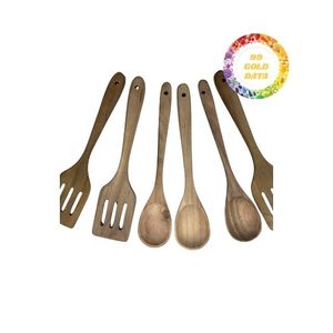 Juego de cucharas de madera Utensilios de madera natural para cocinar Comedor Servir Cocina Restaurante Hotel Uso Venta al por mayor Suministro a granel - Product Image 3