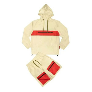 Conjunto corto cortavientos de nailon de diseño personalizado unisex, ligero e impermeable, chándal de alta calidad con cremallera para hombre - Product Image 3