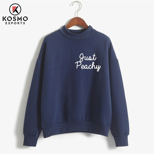 Wholesale Fall Printed 2024 Custom LOGO Blank Women Corduroy Pullover <b>Crewneck</b> Sweatshirt for Women - Product Image 2