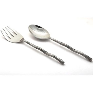 Service à salade en acier inoxydable avec poignée élégante, nouveau Style, service de couverts en métal, cuillère et fourchette à salade, service de couverts en métal, vente en gros - Product Image 1