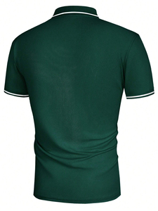 ขายร้อนแขนสั้นเสื้อโปโลเสื้อยืดสองปุ่มเสื้อโปโลคุณภาพสูงโลโก้ที่กําหนดเองผู้ชายเสื้อโปโล - Product Image 2