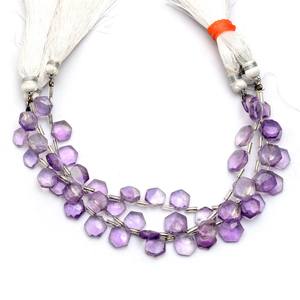 Perles hexagonales facettées en améthyste rose 8 mm, améthyste naturelle, pierre semi-précieuse, perles fantaisie en vrac pour la création de bijoux - Product Image 3