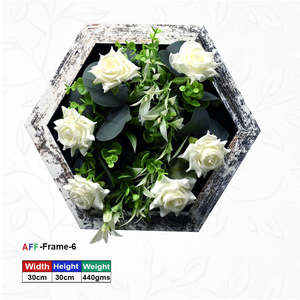 Hexagonal Wooden Artificial Flower Wall <b>Frame</b> 30x30 cm (AFF-<b>Frame</b>-6) - Product Image 1