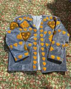 Chaqueta Corta de Terciopelo Suzani Bordado en Color Verde, Novedad, Abrigo de Invierno - Product Image 3