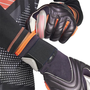 Gants de gardien de but brodés en relief de couleur unie, matériau promotionnel antidérapant en latex PU, logo personnalisé unisexe - Product Image 5