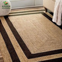 Tapis indien classique moderne traditionnel AYUSH, tissé à la main en coton, écologique, adapté aux animaux domestiques, rembourré, antidérapant, lavable, personnalisable