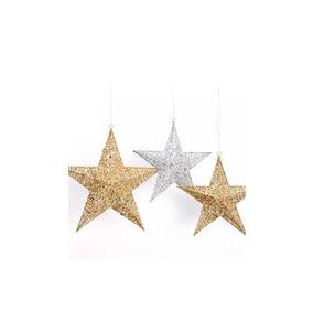 Juego de 3 estrellas colgantes de hierro y aluminio de alta calidad con logotipo personalizado de la marca Handicrafter, decoración de fiesta en casa, tamaño personalizado - Product Image 1