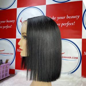 Super Doubleวาดมนุษย์ต่อผมWigs Bob 200% ความหนาแน่นลูกไม้ปิดวิกผมมนุษย์กระดูกตรงWigsสําหรับผู้หญิงสีดํา - Product Image 4