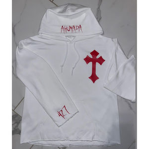 Logo personnalisé poids lourd 450 GSM sans ficelle surdimensionné 100% coton graphique impression 3D bouffante sweat à capuche court hommes sans poches à capuche - Product Image 5