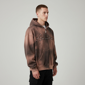 Sudaderas con capucha de 100% algodón para hombre, con estampado Digital de corte Regular, logotipo sólido, forro polar personalizado, 300g, ropa de calle, Invierno - Product Image 6