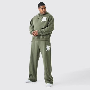 ชุดวอร์มผู้ชายแบบมีซับใน ป้องกันลม ประสิทธิภาพสูง แขนยาว ทรงหลวม แบบมีฮู้ดและกางเกงขายาว - Product Image 1