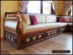 การออกแบบตกแต่งภายในแบบอาหรับมาจลิส ดีไซน์คลาสสิกสมัยใหม่ ชุดห้องนั่งเล่นหรูหรา ที่นั่งเข้ามุมสุดหรู ดีไซน์ประหยัดพื้นที่ - Product Image 2