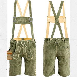 Pantalon court en daim véritable brodé Lederhosen bavarois pour homme Taille moyenne 4 options de couleur Tailles 28-44 Conçu en Allemagne - Product Image 4