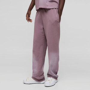 Pantalon de jogging évasé décontracté Streetwear pour hommes 100% coton Rhinestone Decor Baggy Fit Distressed Custom OEM Design - Product Image 1