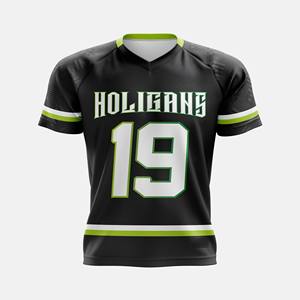 Camiseta Deportiva Personalizable con Ribete en Contraste, Cuello en V y Tejido Transpirable que Absorbe la Humedad para Deportes de Campo - Product Image 5