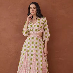 Vestido de fiesta con estilo de algodón hecho a mano indio, vestido de niña personalizado para novia, regalo de boda, ropa de verano, Vestido de playa a la venta - Product Image 1