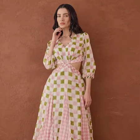 open lace back dress Rayon Umbrella Dress Online