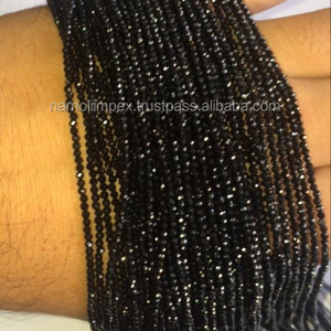 Spinelle noir vente chaude perles de pierres précieuses noires naturelles coupe à facettes gemmes en vrac perles de spinelle pour bijoux