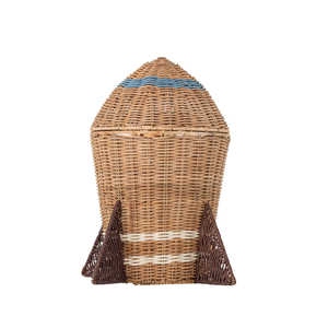 Cesta de Mimbre en Forma de Cohete Hecha a Mano, Decorativa, Organizador de Juguetes, Fabricada por VgreenArt de Vietnam - Product Image 1