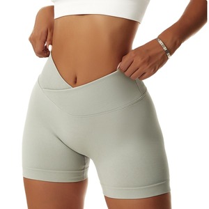 Pantalones cortos de yoga para mujer Cintura alta Correr Gimnasio Entrenamiento Pantalones cortos de yoga Spandex Pantalón corto Atlético - Product Image 2