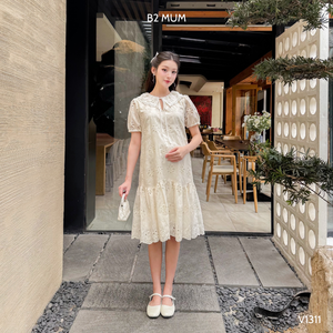 V1311 Cool Floral bordado niñas vestido de verano adecuado para el sudor absorbente y tela sin arrugas - Product Image 6