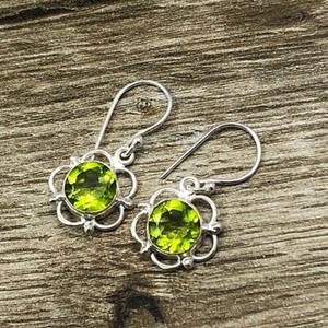 Handmade 925 Silver Gold Plated 18k Peridot Hydro <b>Quartz</b> Shape Teardrop Leaf Buddhism Wedding Minimalist Stud Earrings Fine - Product Image 1