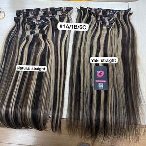 Cuticle Aligned Vietnamese Human <b>Hair</b> 100% Remy <b>Seamless</b> <b>Clip</b>-<b>in</b> <b>Hair</b> <b>Extension</b> Double Drawn high quality - Product Image 6