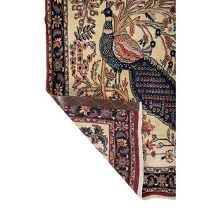 Aalam Gold Hand Knotted <b>Wool</b> Rug Floral Pattern 9x12 Rectangle for Home for Living Room Bedroom or Teen's Hallway-Pae-6433 - Product Image 5