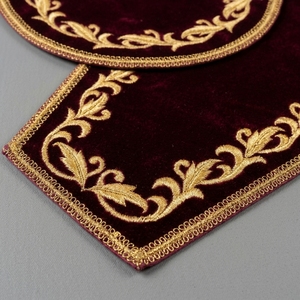 Fundas de Calice de Terciopelo Granate para Iglesia, con Bordado de Hilos de Oro, Juego de Velo Litúrgico, Accesorio para Vestimenta Sacerdotal Ortodoxa, Venta al por Mayor - Product Image 5