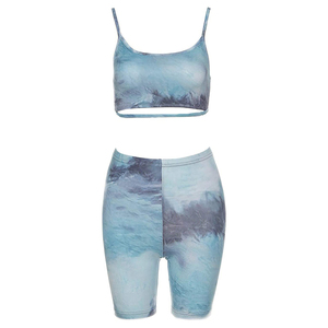 Factory price women sports sublimated yoga gym set high waist <b>leggings</b> and yoga bra workout wear Yoga Set - Product Image 1