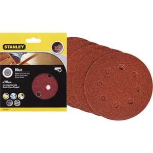 Discos de Lijado Stanley de 115 mm, Paquete Múltiple, para Lijadoras Orbitales Aleatorias - Product Image 1