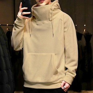 Fabrication en usine directe 500 GSM surdimensionné col haut sweats à capuche goutte épaule poids lourd bouffée impression sweats à capuche hommes - Product Image 1