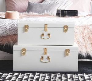 ชุดกล่องเก็บของโลหะสีขาว 2 ชิ้น - Product Image 1