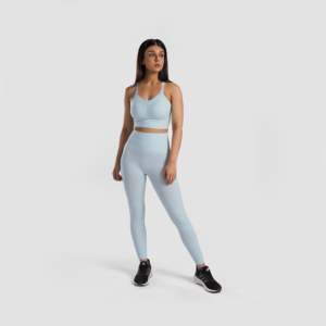 Sujetador deportivo Radient Aqua Fitness de talla grande, ligero, acolchado, para gimnasio, con logo frontal, estilo estampado activo, forro de elastano. - Product Image 4