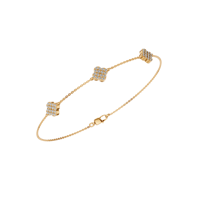 2025 tendance classique 14k or massif IGI certifié laboratoire cultivé trèfle Bracelet or Rose taux d'usine OEM pour les femmes pour les fêtes