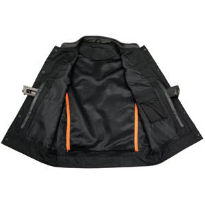 Outwear High Quality Genuine Leather <b>Men's</b> <b>Black</b> Club Style Open Neck Leather <b>Vest</b> Motorcycle Riding Biker <b>Vest</b> - Product Image 3