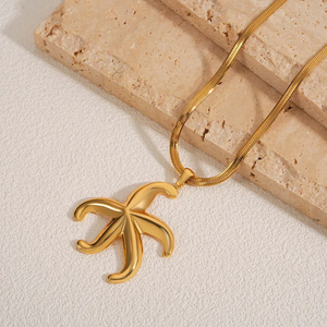 Collar con Colgante de Cadena de Acero Inoxidable 304 Chapado en Oro de 18K de Primera Calidad, Perfecto para el Uso Diario de Mujeres, Joyería de Moda - Product Image 3