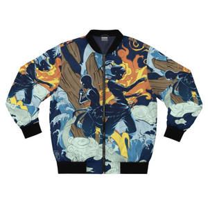 เสื้อแจ็คเก็ตบอมเบอร์ลำลองสำหรับผู้ชาย เสื้อกันลมแบบมีซิปสำหรับฤดูใบไม้ร่วง/ฤดูหนาว เป็นมิตรกับสิ่งแวดล้อม ระบายอากาศได้ดี กันน้ำ บุซับในแบบ MA-1 - Product Image 4