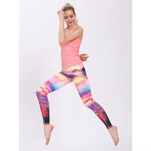 Poliéster Spandex Fitness Ropa Leggings Sublimación Imprimir Yoga Wear Gimnasio Leggings Yoga Deportes Pantalones - Product Image 4
