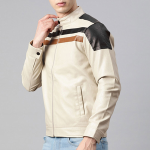 Chaqueta de cuero de peso pesado de moda para hombre Chaqueta de diseño único para hombre Ropa de invierno al aire libre Tamaño regular - Product Image 2