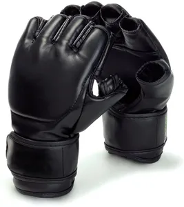 Guantes de cuero de medio dedo profesionales de alta calidad, el mejor diseño, guantes de boxeo MMA para hombres para entrenamiento, venta al por mayor, personalizados
