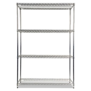 Alera ALESW504818SR NSF Certified <b>Industrial</b> 4-Shelf 48 In. X 18 In. X 72 In. Wire Shelving Kit Standing Type Silver - Product Image 2