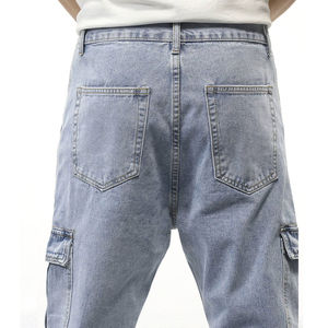 Custom Made <b>Men's</b> Mid <b>Waist</b> Slim Fit Green Denim <b>Jeans</b> <b>High</b> Breathable Streetwear Trunks Washed Techniques Cotton Pockets Summer - Product Image 5