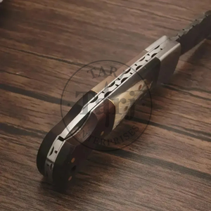 Top Selling Custom Handmade S35VN Camping Folding Pocket <b>Knife</b> Rosewood Horn Handle Drop Point OEM Design Back <b>Lock</b> 3-Year DIY - Product Image 4