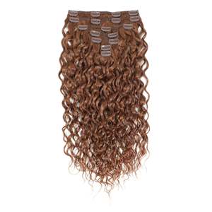Extensions de cheveux bouclés crépus à clipser de 30 pouces 3B # 30 mèches de cheveux Remy en cuivre moyen - Product Image 1