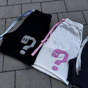 Y2K Retro Casual Shorts Pregunta para Mark Graphic Patchwork Hip Hop Estilo Transpirable Loose Fit Street Joggers Harajuku Classic - Product Image 5