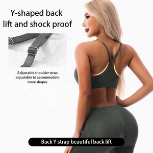 Conjuntos de sujetador y bragas de alta calidad, Conjunto de sujetador sin costuras para Yoga deportivos y pantalones cortos, traje de ropa deportiva, conjunto de sujetador de talla grande, Fitness, Bodyshort para mujer - Product Image 4