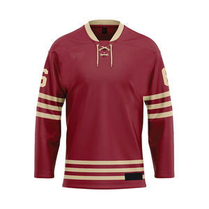 Nouveau Design 100% Polyester Tissu OEM Service Sublimation Hockey Sur Glace Porter Maillot De Hockey Sur Glace Personnalisé - Product Image 1